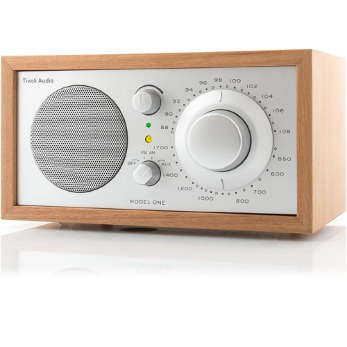 Tivoli Audio Model One Tabletop AM / FM Radio with Aux Input - Cherry/Silver