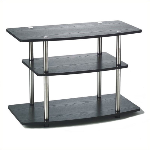 Pemberly Row 3-Tier TV Stand in Black
