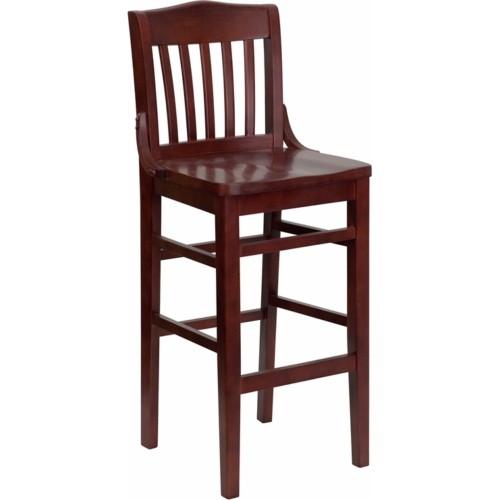 FLASH FURNITURE  Hercules Series School House Back Wood Restaurant Barstool In Mahogany I had been having a hard time finding good quality, sturdy, furniture for our home