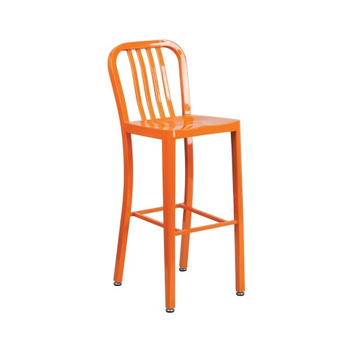 FLASH FURNITURE  Modern Bar Stool Chair - Set Of 1 - Orange decent chair