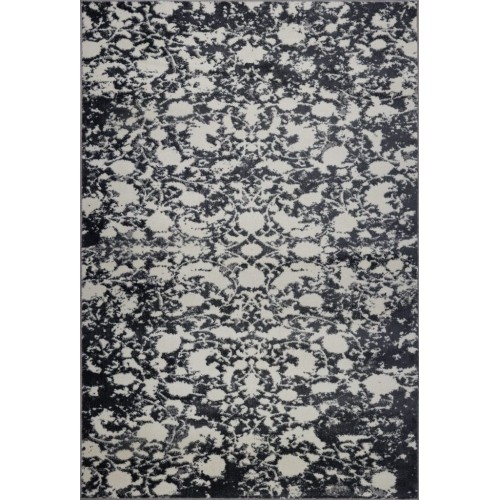 LA Dole Hamilton Abstract Toronto Collection Turkish Carpet 2'7" x 4'11" Rectangle Area Rug - Grey/Ivory