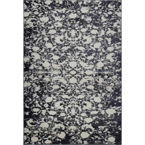 LA DOLE RUGS  La Dole Hamilton Abstract Toronto Collection Turkish Carpet 2'7" X 4'11" Rectangle Area Rug - Grey/ivory