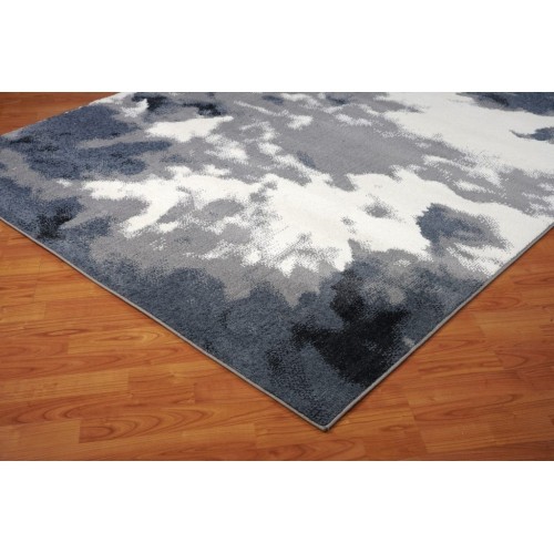 LA Dole Toronto Sky Collection Turkish Polyester Carpet 2'7" x 4'11" Rectangle Area Rug - Grey/Ivory