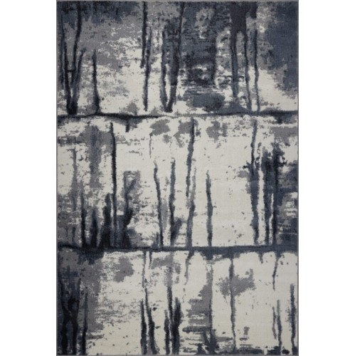 LA DOLE RUGS  La Dole Niagara Toronto Collection Turkish Polyester Carpet 2'7" X 4'11" Rectangle Area Rug - Grey/ivory