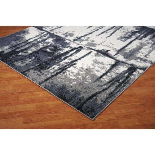 Niagara Toronto Collection Turkish Polyester Area Rug Carpet in Grey-Ivory, 3x5