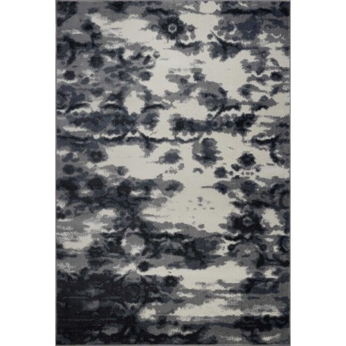 LA DOLE RUGS  La Dole Toronto Collection Turkish Oakridge Polyester Carpet 2'7" X 4'11" Rectangle Area Rug - Grey/cream