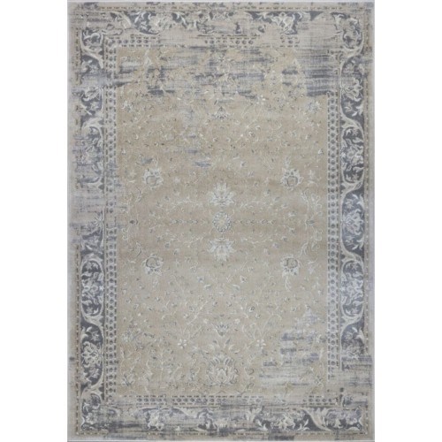 Garnet Contemporary Carpet Area Rug Living Room Bedroom Dining Room in Cream-Grey, 6'5" x 9'5"
