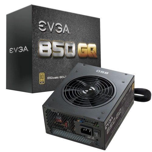 EVGA 850 GQ, 80+ GOLD 850W, SEMI MODULAR, EVGA ECO MODE, 5 YEAR WARRANTY, POWER SUPPLY 210-GQ-0850-V1