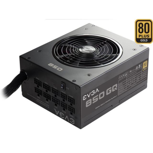 EVGA 850 GQ, 80+ GOLD 850W, SEMI MODULAR, EVGA ECO MODE, 5 YEAR WARRANTY, POWER SUPPLY 210-GQ-0850-V1