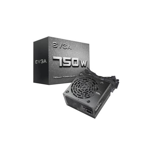 EVGA POWER SUPPLY 100-N1-0750-L1 750W +12V 120MM SLEEVE BEARING FAN ATX CABLE RETAIL