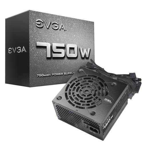 EVGA POWER SUPPLY 100-N1-0750-L1 750W +12V 120MM SLEEVE BEARING FAN ATX CABLE RETAIL