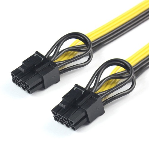 axGear PCI-E 8-Pin To 2x 8 Pin / 6 Pin Dual Power Splitter Cable Extension Wire