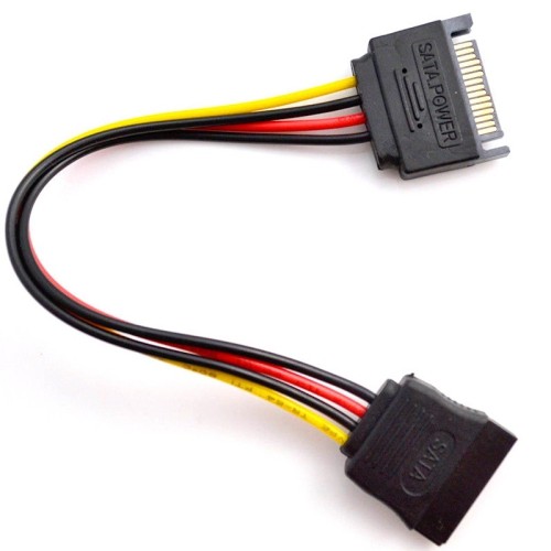 axGear High Quality 8in 8 inch SATA 15-Pin Male to Female Power Extension Cable Cord