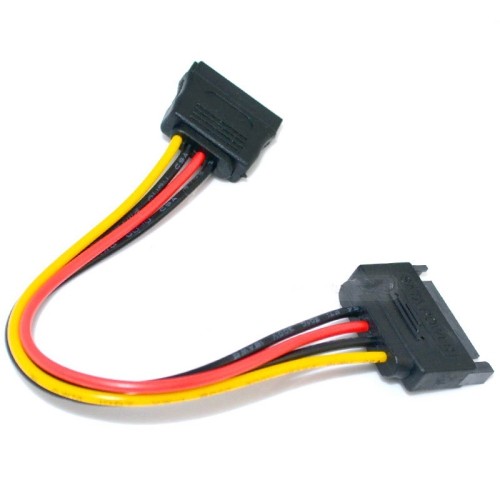 axGear High Quality 8in 8 inch SATA 15-Pin Male to Female Power Extension Cable Cord