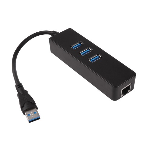 axGear Gigabit Ethernet Adapter RJ45 LAN USB 3.0 Hub 3 Ports For PC Computer Laptop