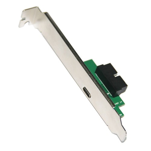 Image 1 de 7.. axGear Carte mère USB 3.0 20 broches vers panneau de support externe USB-C 3.1 Type C 2 ports