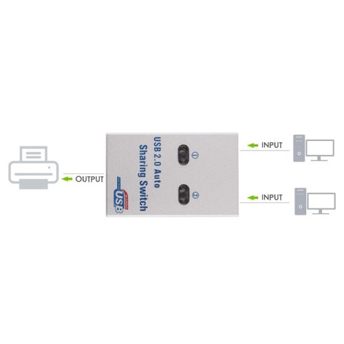 axGear 2 Port USB2.0 Auto Sharing Switch HUB For Printer Scanner Keyboard New