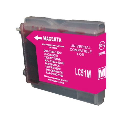 Gotoners™ Generic Packaged Brother New Compatible LC51M XL High Yield Magenta Inkjet Cartridge for DCP-155/330/540/750, MFC-230/460/465/665/680/5460