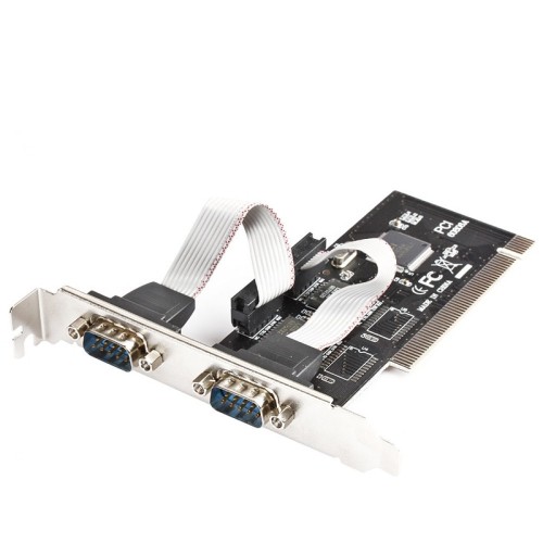 AXGEAR  2 Ports Dual Bidirectional Rs-232 Db9 9-Pin Serial Port to PCi I/o Card Adapter