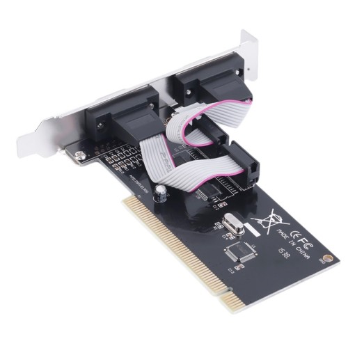 axGear 2 Ports Dual Bidirectional RS-232 DB9 9-pin Serial Port to PCI I/O Card Adapter