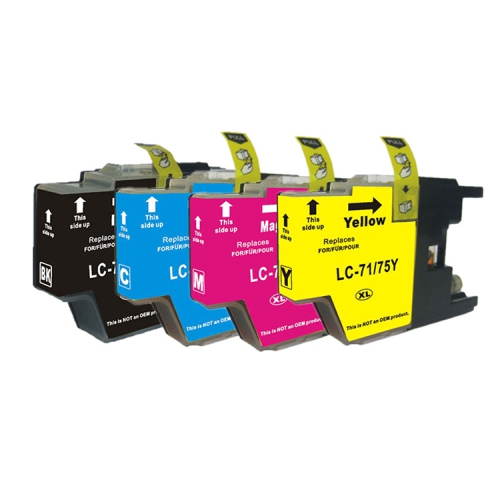 Gotoners™ Generic Packaged 4PK Brother New Compatible LC71 CMYK Standard Yield Inkjet Cartridges for DCP-J525/J725/J925,MFC-J280/J425/J625/J825/J5910
