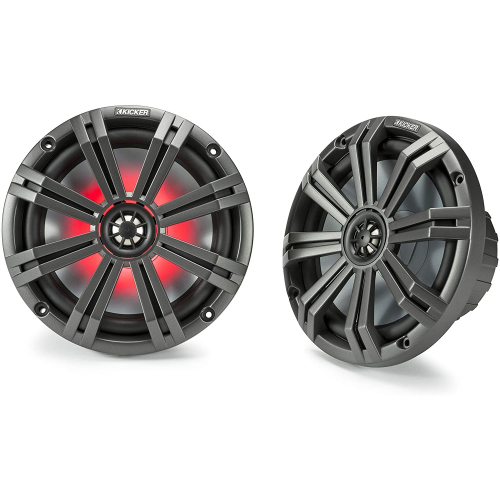 Haut-parleurs coaxiaux nautiques à 2 voies de 8 po à 4 ohms 45 KM8-L de Kicker avec grilles anthracite et blanc