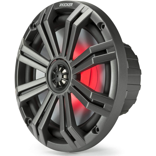 Haut-parleurs coaxiaux nautiques à 2 voies de 8 po à 4 ohms 45 KM8-L de Kicker avec grilles anthracite et blanc