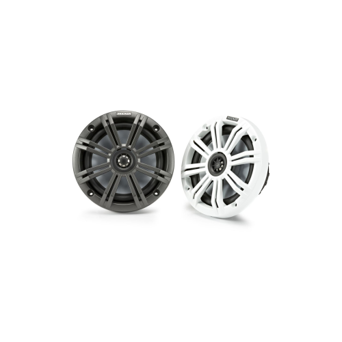 Kicker 45KM65 6.5" 2-Way 4 Ohm Marine Coaxial Speakers with Charcoal and White Grilles