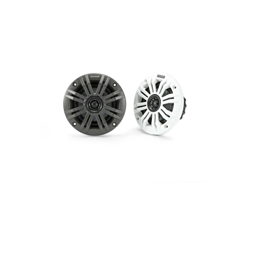 Kicker 45KM4 4" 2-Way 4 Ohm Marine Coaxial Speakers with Charcoal and White Grilles