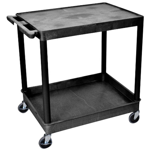 Luxor Tub-Bottom Shelf Cart with Large Flat-Top