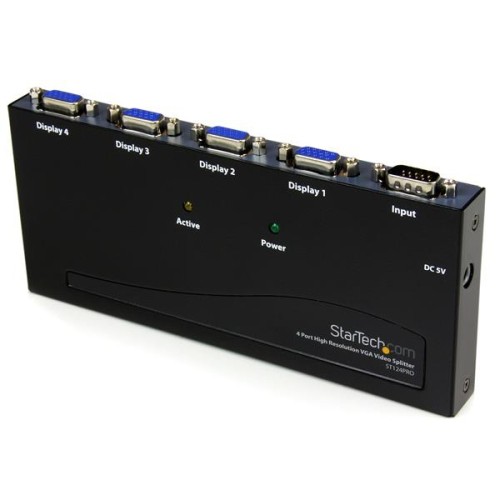 StarTech 4 Port High Resolution VGA Video Splitter - 300 MHz - Video splitter - 4 ports
