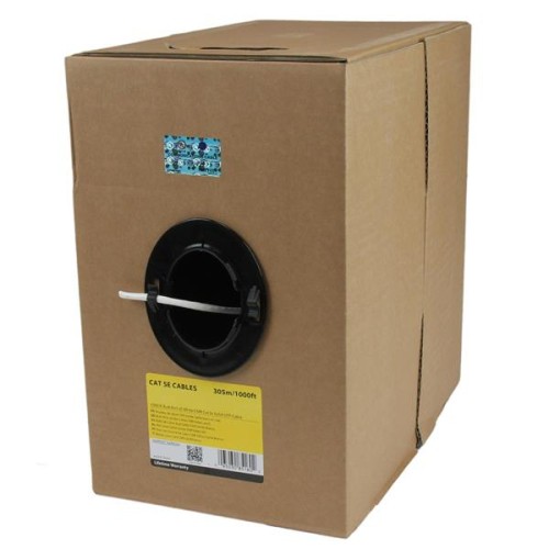 StarTech 1000ft Bulk Cat 5e Ethernet Cable - Solid - CMR - White