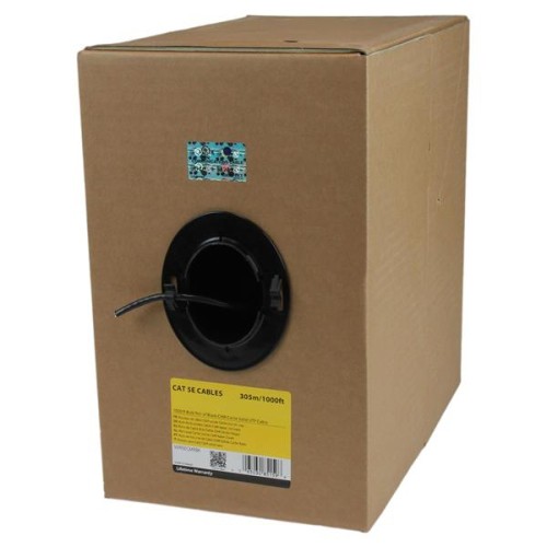 StarTech 1000ft Bulk Cat 5e Ethernet Cable - Solid - CMR - Black