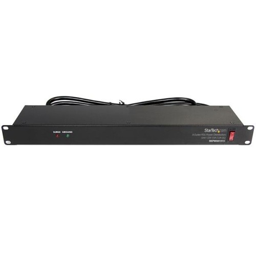 StarTech Rackmount PDU with 8 Outlet and Surge Protection - 19in - 1U