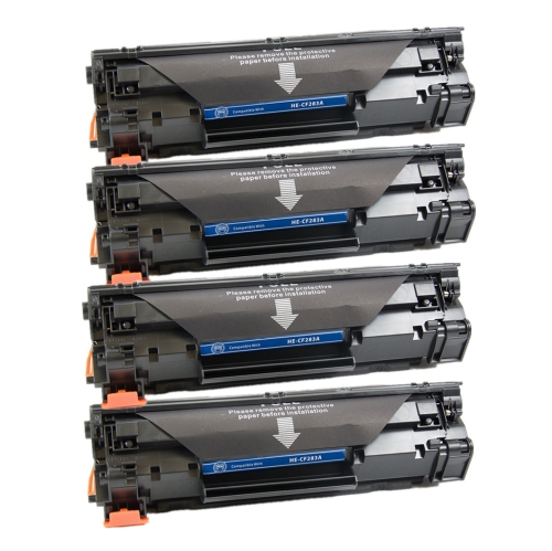 GOTONERS  Generic Packaged 4Pk HP New Compatible Cf283A (83A) Standard Yield Toner Cartridge for HP Laserjet Pro Mfp M125/m127/m201/m225 In Black