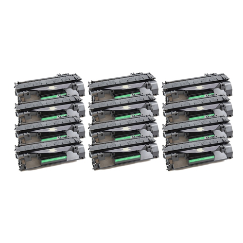 GOTONERS  Generic Packaged 12Pk HP New Compatible Cf280A (80A) Standard Yield Toner Cartridge for Laserjet Pro M401/m425 In Black