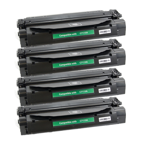 Gotoners™ Generic Packaged 4PK HP New Compatible C7115A Standard Yield Black Toner Cartridge For LaserJet 1000/1005/1200/3300/3330/3380