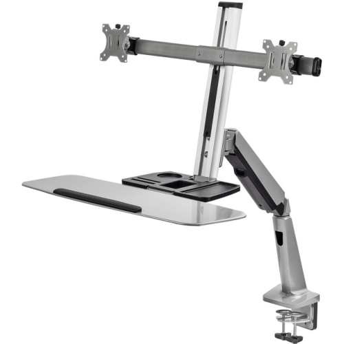 SIIG AC CE-MT2G12-S1 Standing Desk Converter w KB & Counterbalance Monitor Arm