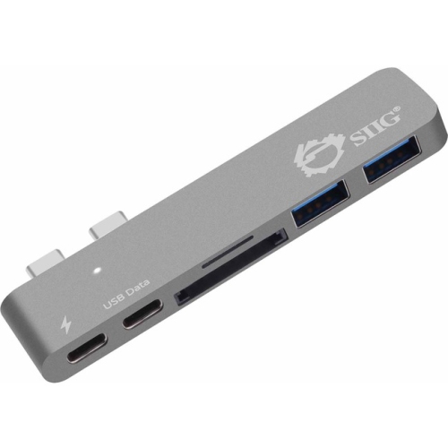 SIIG AC JU-TB0312-S1 concentrateur USB-C Thunderbolt 3 avec lecteur de cartes et ADP gris cosmique PD
