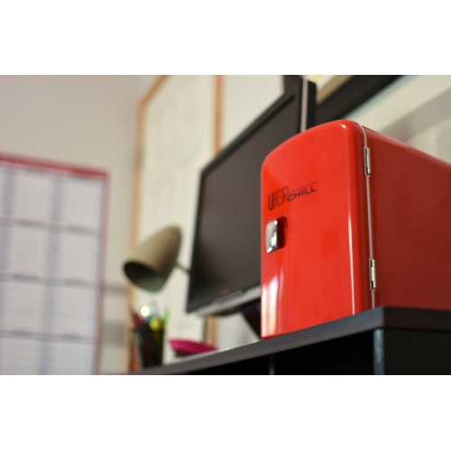 Uber Appliance Uber Chill Personal Mini Fridge 6 can capacity for Bar, Bedroom, office or Dorm outdoor/indoor 110V AC/12V DC