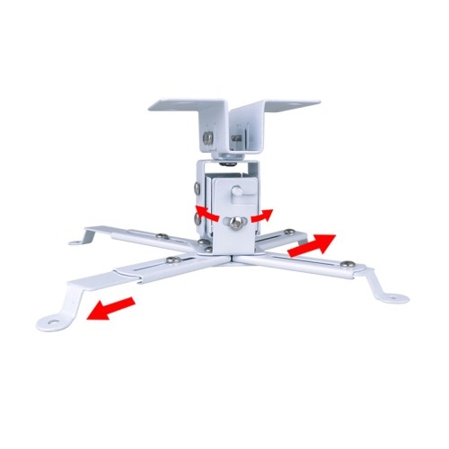 axGear White Steel Projector Ceiling Mount Bracket LCD DLP Extendable Adjustable 44lbs