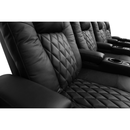 Valencia Tuscany Top Grain Nappa Leather Power Reclining, Power Lumbar, Power Headrest Home theatre Seating Row of 4-Seat