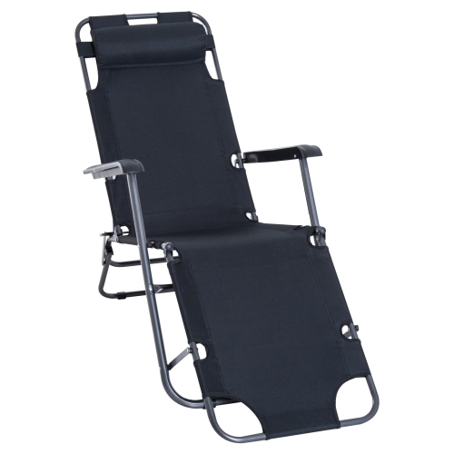 Outsunny Folding Chaise Lounge Chair Portable Adjustable Recliner Sun