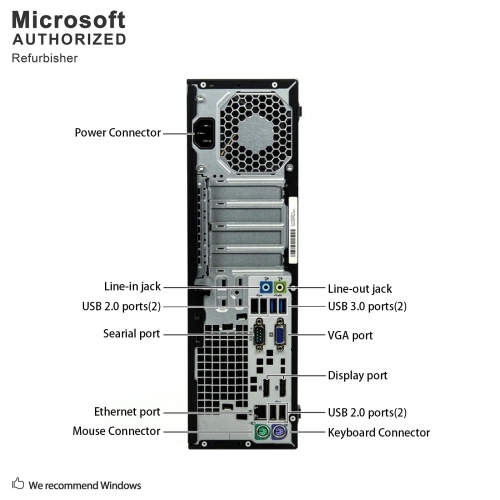 HP EliteDesk 800 G1 Small Form Factor Desktop - Intel Core i7-4770, 16GB Memory, 2TB HDD, Win 10 Pro (EN/FR), DVD by HP - Refurbished condition - Image 7