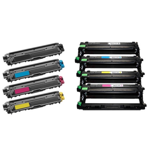 Compatible Brother TN221 TN225 High Yield Laser Toner Cartridge Combo