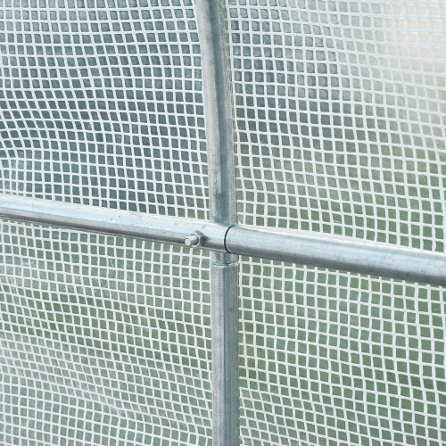 Outsunny 8 x 6.6 x 6.6ft Walk-in Tunnel Greenhouse Portable Garden Plant Growing Warm House with Door and Ventilation Window White