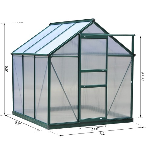 Outsunny 6'x6'x7' Walk-in Greenhouse Aluminum