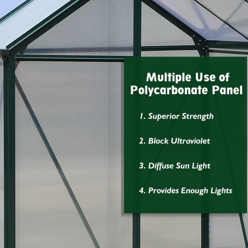 Outsunny 6'x6'x7' Walk-in Greenhouse Aluminum