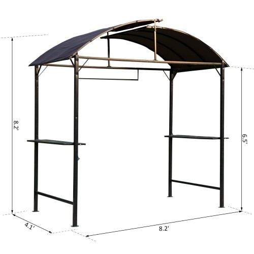 Outsunny 8x4ft Barbecue Shelter Brown with Side Shelf