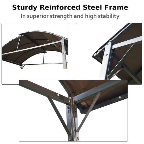 Outsunny 8x4ft Barbecue Shelter Brown with Side Shelf
